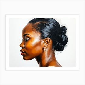 Side Profile Of Beautiful Woman Oil Painting 151 Art Print