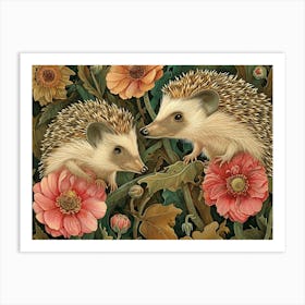 Floral Animal Illustration Hedgehog 8 Art Print