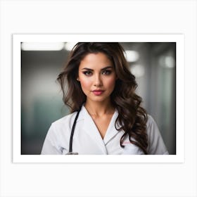 Portrait Of Pretty Smiling Nurse 5 Art Print