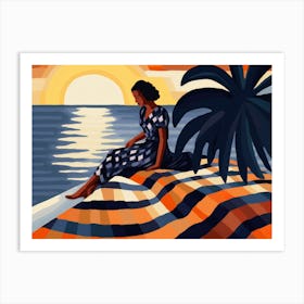 Sunset On The Beach Art Print