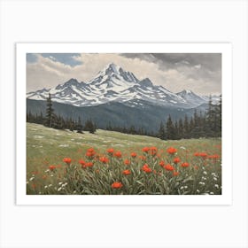 Early Indian Paintbrushes on the Mountain Side 2 Art Print