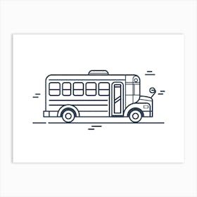 School Bus Line Icon 3 Art Print