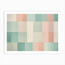 Multicolored Geometric Pastel Background In Pink, Beige And Blue Art Print