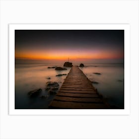 Pier At Sunset Art Print