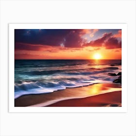 Sunset On The Beach 950 Art Print