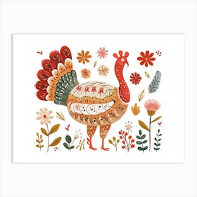 Little Floral Turkey 1 Art Print