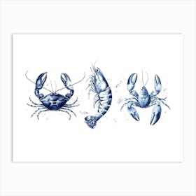 Watercolor Crabs 1 Art Print