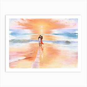 Sunset At The Beach Art Print