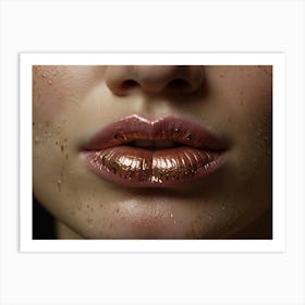 Gold Lips Art Print