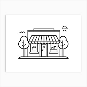 Shop Store Building Vector Illustration Art Print