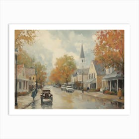 Autumn Old Town Street Art Print