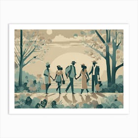 Walk In The Woods VECTOR ART Art Print