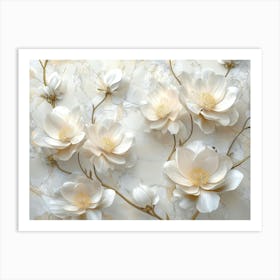 White Magnolia Flowers 4 Art Print