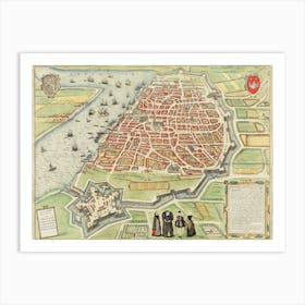 View Of Antwerp From Braun And Hogenberg S Civitates Orbis Terrarum (1572–1594) Art Print