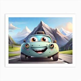 Car Driving On The Road Art Print