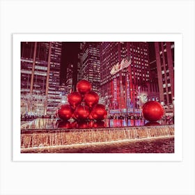 Christmas In Sixth Avenue, New York Art Print