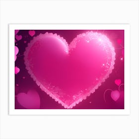 A Glowing Pink Heart Vibrant Horizontal Composition 55 Art Print