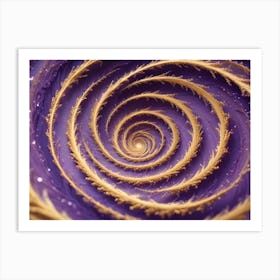 Abstract Image Of A Golden Spiral, Creating A Sense Of Depth And Movement Against A Purple Background 1 Art Print