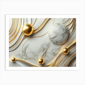 Abstract Gold Marble Background Art Print