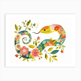 Little Floral Snake 1 Art Print