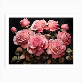 Default A Stunning Watercolor Painting Of Vibrant Pink Roses B 0 (1) Art Print