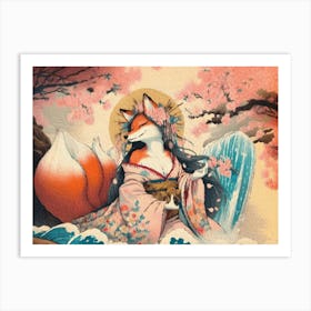 Fox Goddess Beauty Art Print