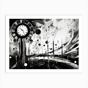 Time Abstract Black And White 6 Art Print