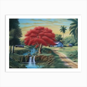 Red Tree Art Print