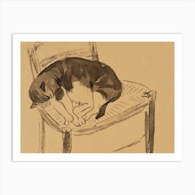 Sleeping Cat, Jane Poupelet Art Print