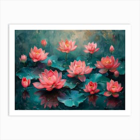 Lotus Flower Painting Art Print