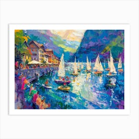 Sailboats On The Lake 1 Art Print