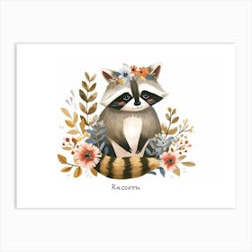 Little Floral Raccoon 3 Poster Art Print