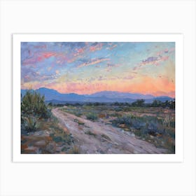 Western Sunset Landscapes Tucson Arizona Art Print