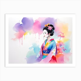 Geisha Painting 3 Art Print