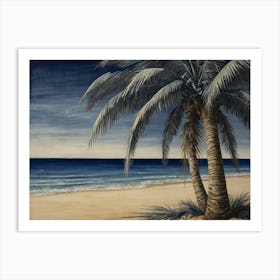 Palm Trees On The Beach 3 Art Print