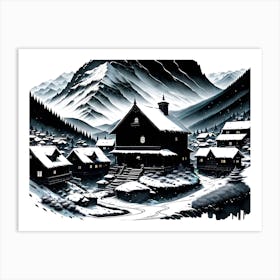 Winter Village 3 Art Print