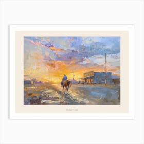 Western Sunset Landscapes Dodge City Kansas 2 Poster Art Print