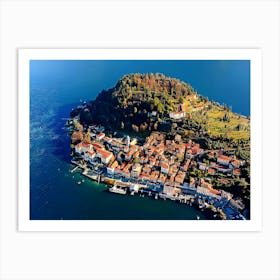 Aerial View Of Bellagio Town On Lake Como, Italy Art Print