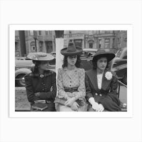 Girls Waiting For Episcopal Church To End So They Can See The Processional, South Side Of Chicago, Illinois By Art Print