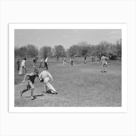 Baseball Game At Recess, San Augustine Grade School, San Augustine, Texas By Russell Lee Art Print