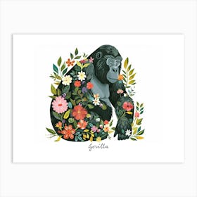 Little Floral Gorilla 2 Poster Art Print