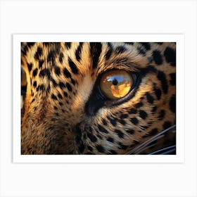 African Leopard Close Up Realism 2 Art Print