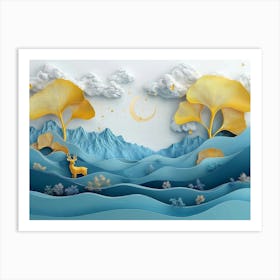 3d Modern Landscape 4 Art Print