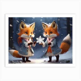 Two Foxes Art Print