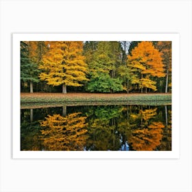 Serene Autumn Reflections 23 Art Print