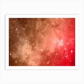 Shining Star Pink Galaxy Space Background Art Print