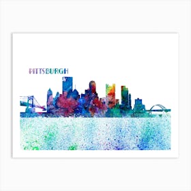 Pittsburgh Pennsylvania Skyline Splash Art Print