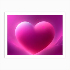 A Glowing Pink Heart Vibrant Horizontal Composition 8 Art Print