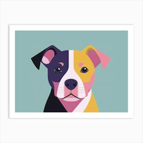 Staffordshire Bull Terrier Portrait Illustration Art Print