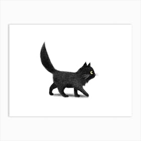 Creeping Cat Mono Art Print